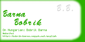 barna bobrik business card